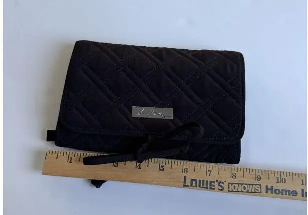 Vera Bradley All Wrapped Up Jewelry Roll Travel Case black microfiber