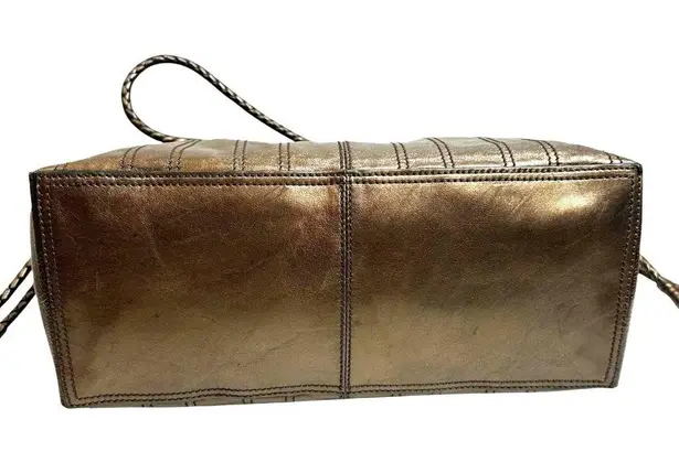 CELINE Authenticated Bronze Metallic Brown Leather Tote Shoulder Bag Carriage