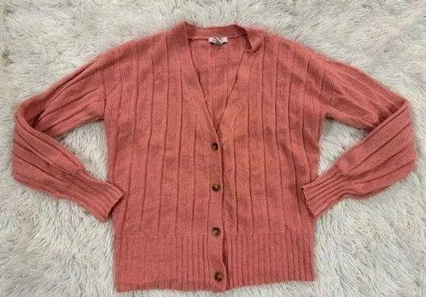 Nine West  pink knit button cardigan