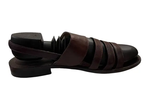 Laura Scott Vintage Y2K Strappy Slingback Sandals Low Heel Brown 9M