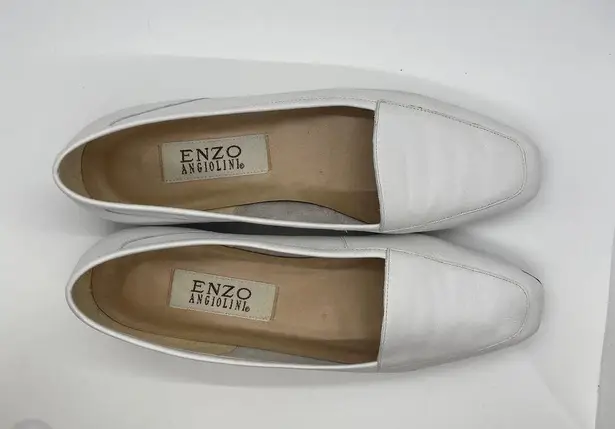 Enzo Angiolini White Liberty 25 leather Loafers Flats womens sz 8N