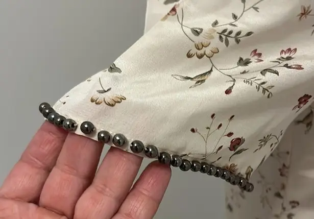 The Kooples Silk Cream Floral Lace Inset Ruffle Dress