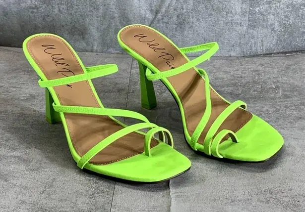 Wild Pair Lime Green Citron Lenore Strappy Heels Sandals