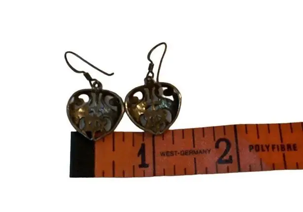 Boho Heart Earrings Vintage Valentines Anniversary y2k Jewelry Pendant 90s Brown