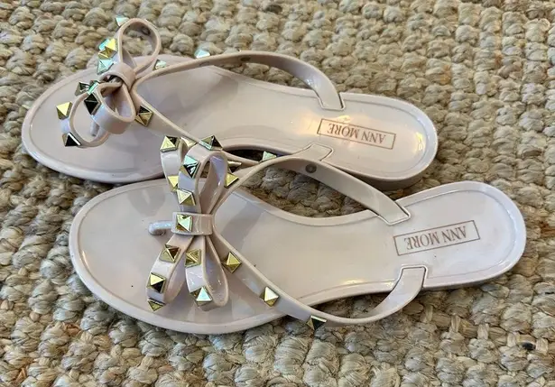 Studded Jelly Sandals Ann More Size 37 or 6.5 US Gold