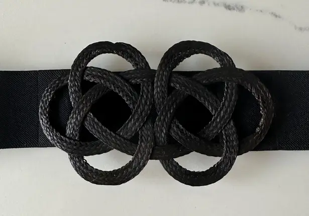 BCBGMAXAZRIA Knot Stretch Belt in Black Size M/L