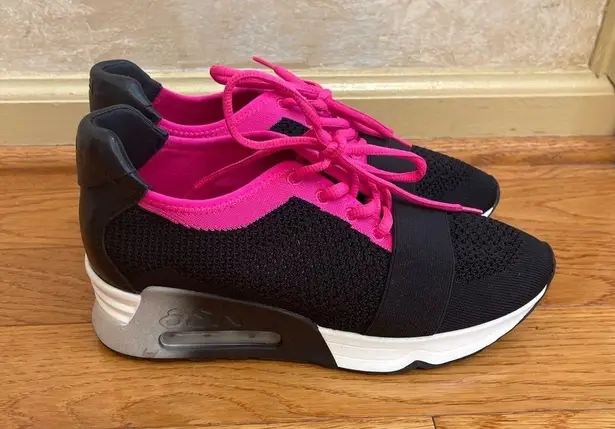 Ash AS-Lacey women’s Sneakers Platform Sz 38 Knit Sports Casual Black Pink