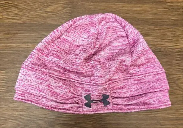 Under Armour Under Armor Beanie Hat Womens Purple Logo Outdoors Hiking Skiing