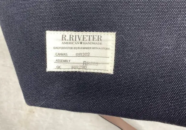 R.Riveter Handbag American Made Mixed Media ADA Tote Black Canvas With Leather