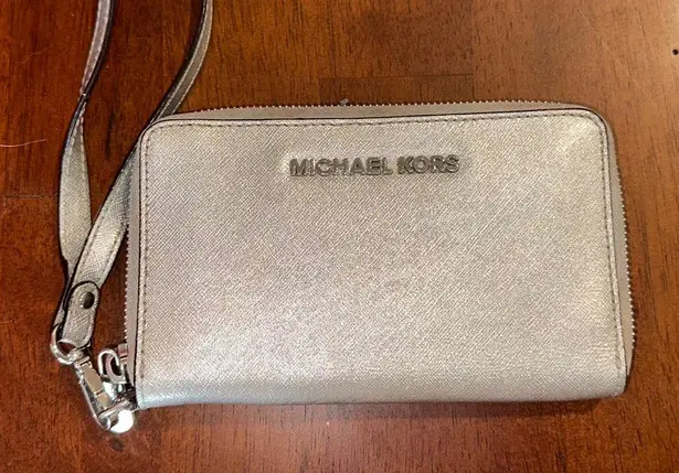 Michael Kors Silver Wristlet