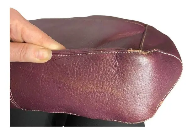 Levenger Shoulder Bag Large Medium Maroon Burgundy Fold Over Chic Purse Saddle