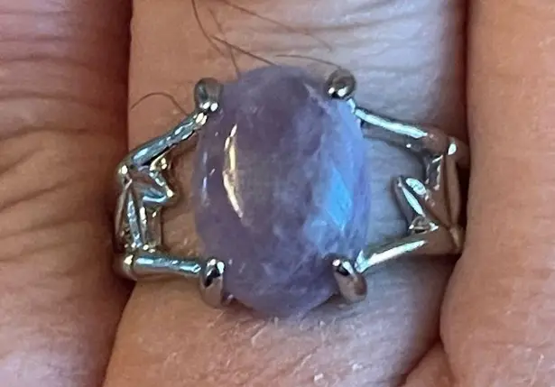 Exquisite purple amethyst S925 silver ring size 10