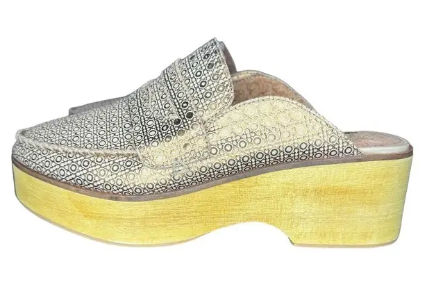 Kelsi Dagger  Brooklyn Window Leather Wooden Platform Mules Size 8 - Image 2