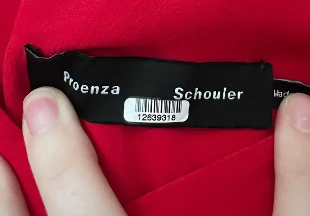 Proenza Schouler Red Puff Sleeve Tie Top