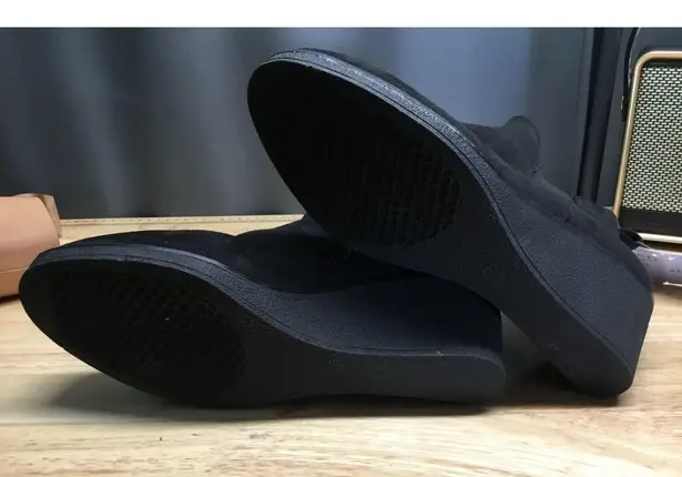 Aerosoles Brandi Women's 9.5 Black Wedge Heel Side Zip Round Toe Ankle Boots NWT