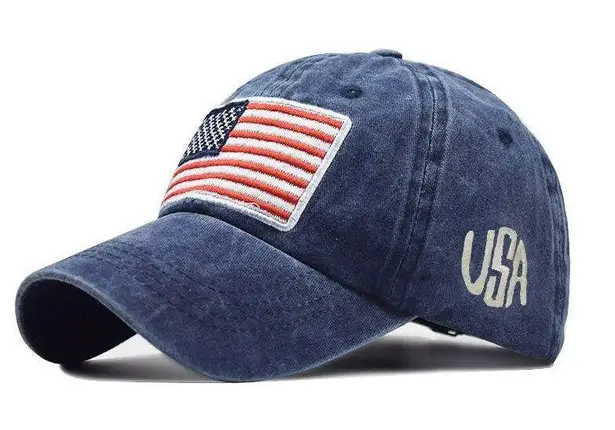 Blue American Flag USA Baseball Cap - Tactical Army Cotton Casual Hat