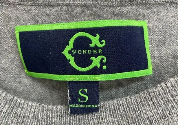 C. Wonder Gray Crew Neck 3/4 Sleeve Merino Wool Blend Sweater Women’s Size S