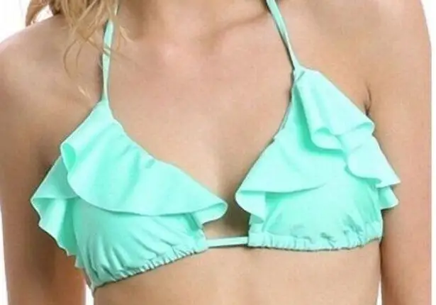 The Bikini Lab Women’s mint green ruffle bikini top