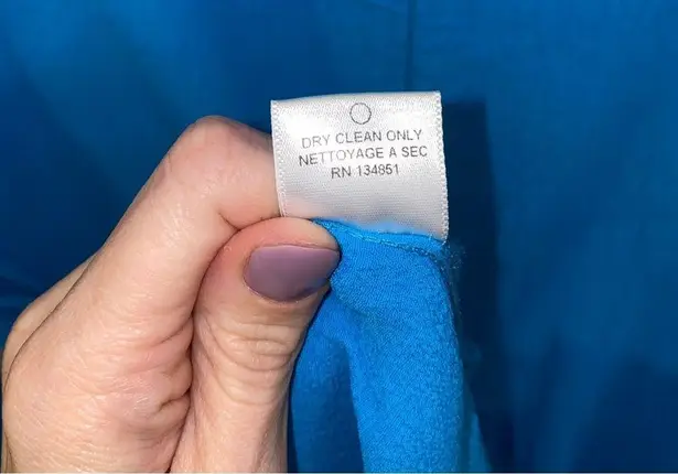 WAYF Bright Blue Long-Sleeved Crepe Lightweight Summer Shift Dress Medium