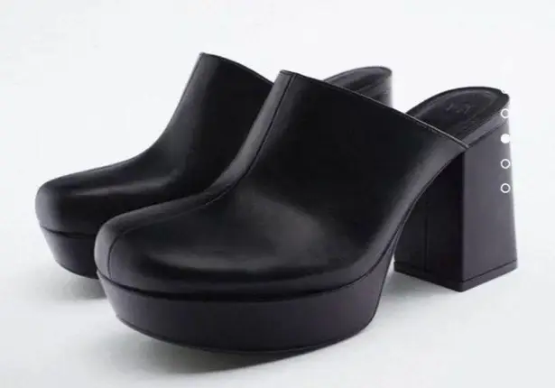 ZARA  Platform Black Clogs 9