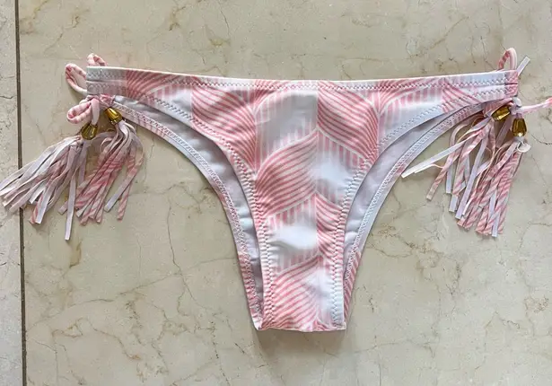 Pink Peach Geometric Cheeky Brazilian Bottoms Sz Small NWOT