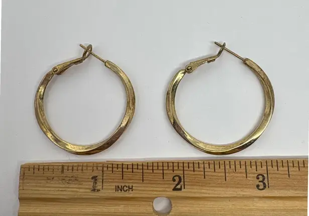 Y2K Gold Tone Hoop Earrings Women's Jewelry Classic Everyday Minimalist Style