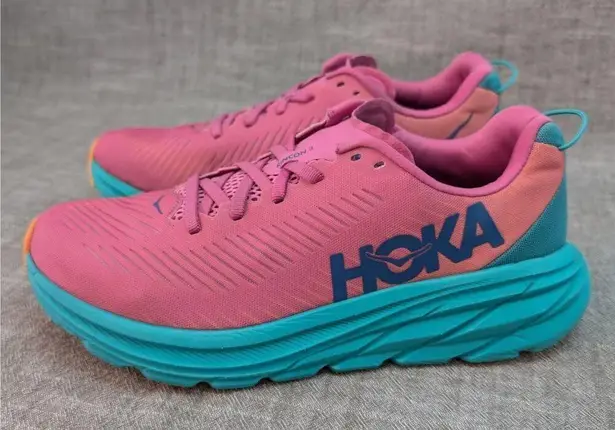 Hoka ONE ONE Rincon 3 Phlox Pink Atlantis Teal Womens Running Race Sneaker 8.5B