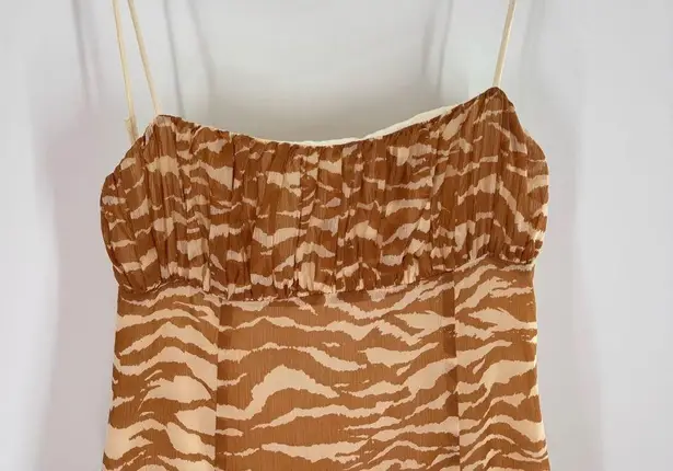 Camila Coelho Revolve Bailee Midi Dress In Brown Zebra Size Medium NWT