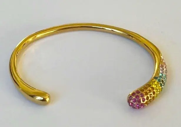 18K Gold plated Open Cuff bangle Bracelet multi Stainless Steel womens jewelry