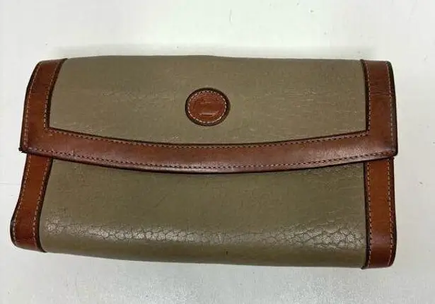 Dooney & Bourke  Vintage Grey, Brown Leather Envelope Wallet