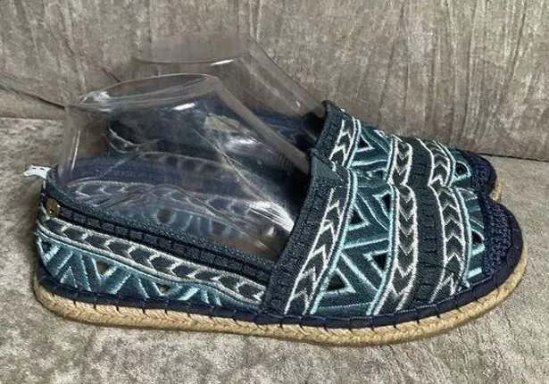 The Sak  Blue Embroidered Cut out Espadrille Flats - Size 7 Casual Resort Boho thumbnail 1