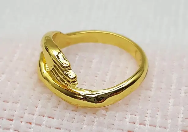 Gold Plated Adjustable Hug Ring