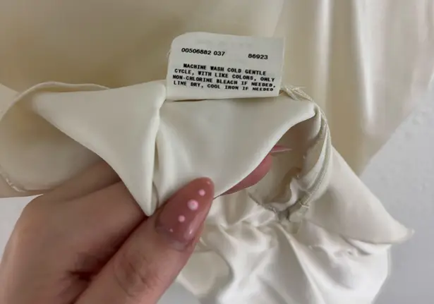 I.N. San Francisco I.N. Vintage 90s Ivory White Satin Ruched V Neck Braided Strap Corset Tank Top