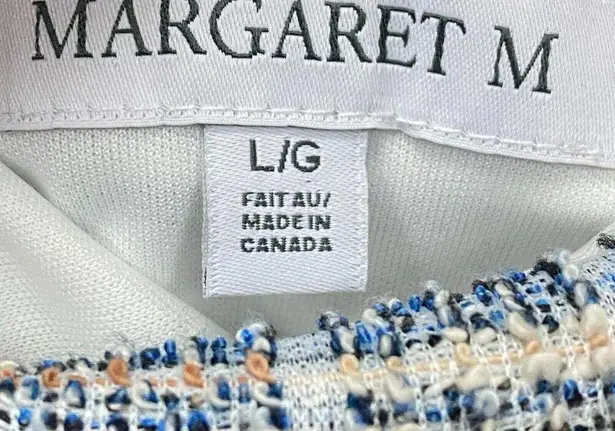 Margaret M Women Large Plaid Textured Lined Skirt Light Blue Pencil A