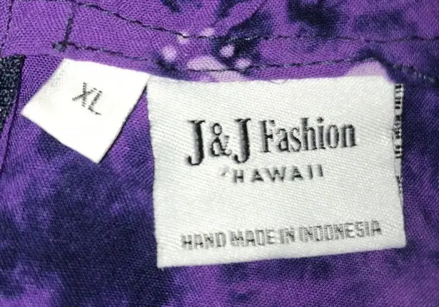 J & J FASHION HAWAII floral tie dye tank mini dress, faux wrap skirt size XL Purple