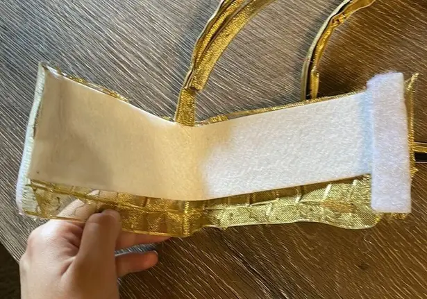 Gold cage sleeves and bra top