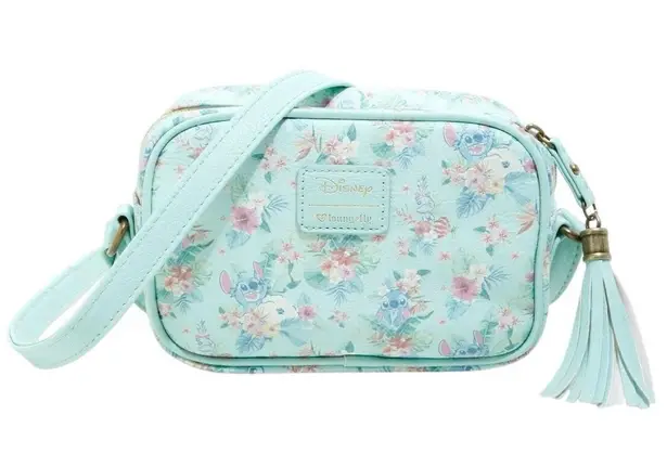 Lounge Fly Disney Lilo & Stitch Mint Floral Camera Bag NWOT tropical crossbody