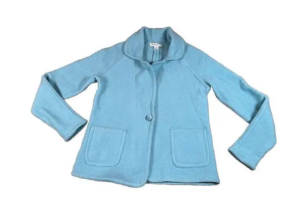 Pendleton Women's Pendelton Lambs Wool Blue Jacket Blazer Long Sleeve Size M