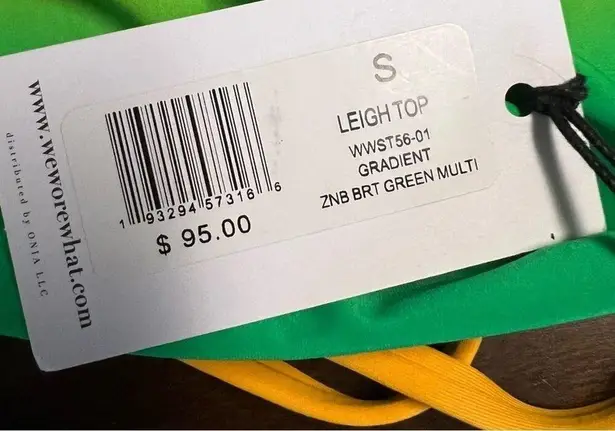 We Wore What NWT Leigh Top Gradient ZNB Bright Green Multi Small