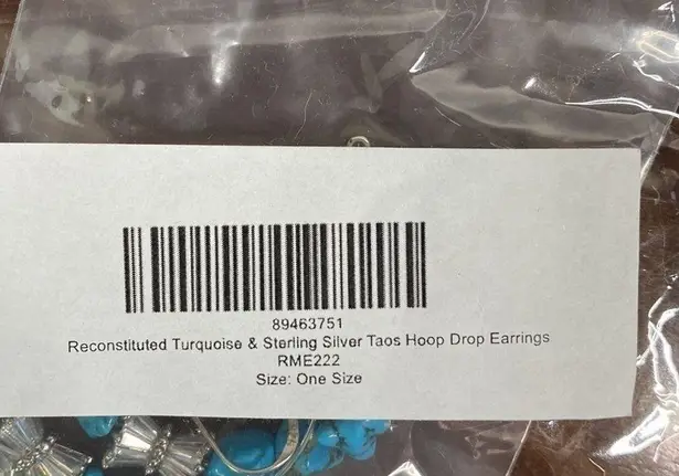 Rachel Maddison Reconstituted Turquoise & Sterling Silver Taos Hoop Drop Earring Blue