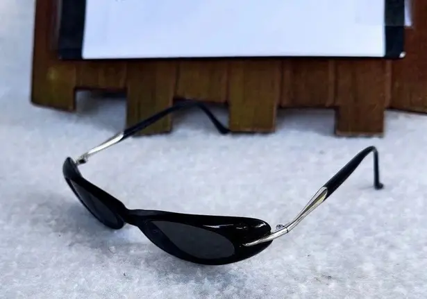 Vintage KATA Cat Eye Sunglasses Frames Black Silver Eyewear