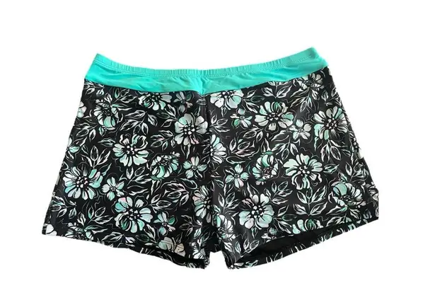 Tempt Me Swim Suit Set 3 Piece Womens Size XL Swim Tops Shorts Black Teal NWT