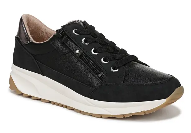 Naturalizer Women's Jace Lace-Up Sneakers- Size 7- Black/Pewter