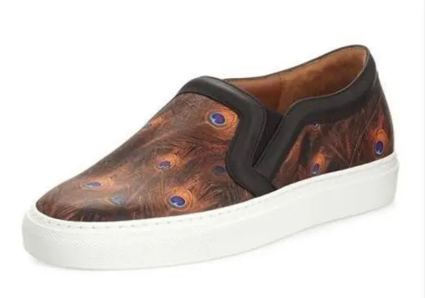 Givenchy women’s peacock print brown skate slip on sneakers size IT 39 US 9