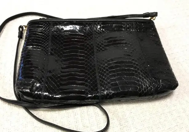 Black Woodward crock embossed Shoulder bag