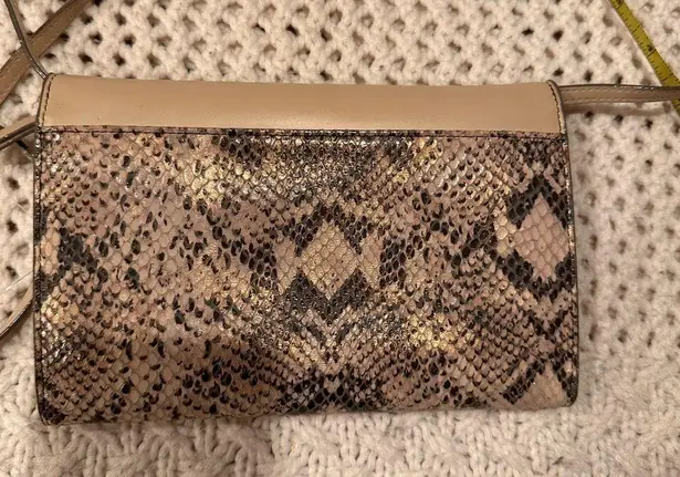 Lodis Tan and Brown Snake Print Women's Crossbody Bag