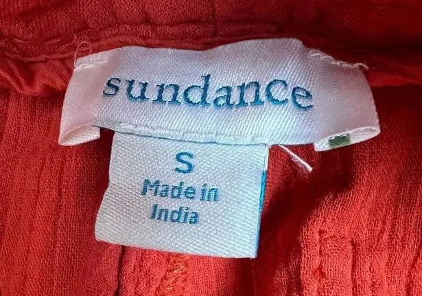 Sundance Pants Womens Small Orange Gauze Button Front Straight Leg Coastal Beach