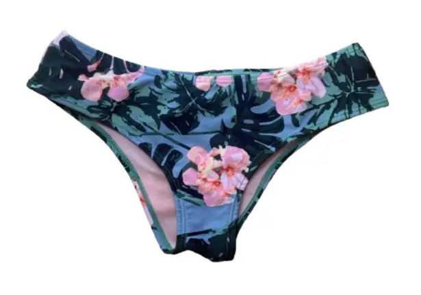 Full Tilt Gathered Butt Bikini Swim Bottoms Hawaiian Floral Size Small
