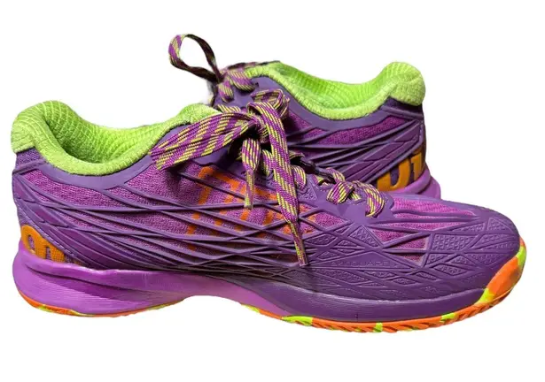 Wilson Kaos 2.0 Women’s Tennis Shoes Purple/Orange/Lime Size 7.5 Purple