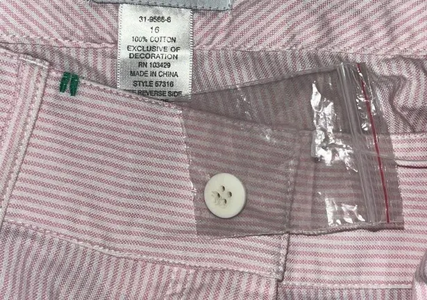 J. G. Hook NWT Size 16 Pink & White Stripe